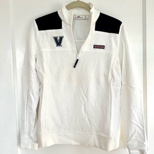 Villanova Vineyard Vines White Shep 1/4 Zip Swestshirt